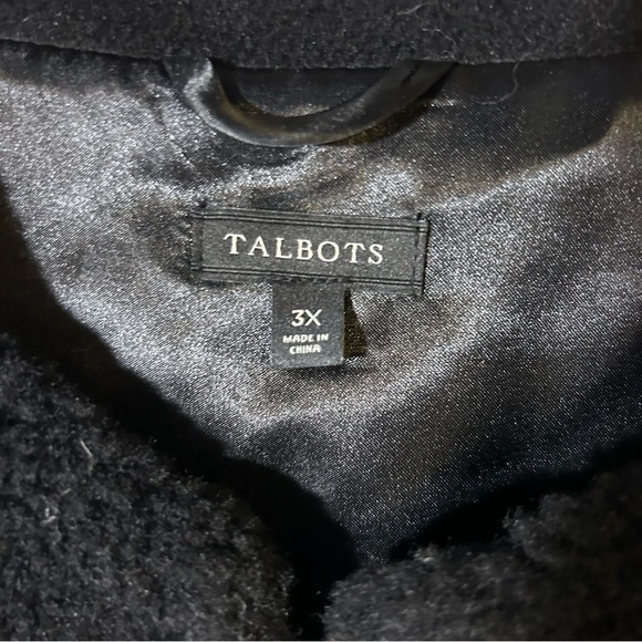 Talbots size 3X Buffalo Plaid Vest Black White long checkered wool blend - Picture 3 of 6